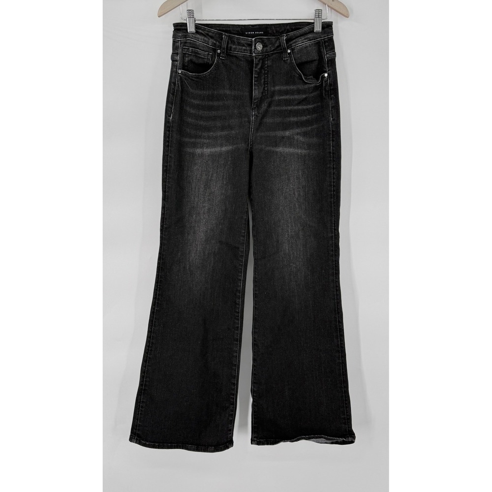 Risen Jeans Wide Leg Women 9/29 Black Faded Denim High Rise RDP5399 Boho Casual - Picture 7 of 11